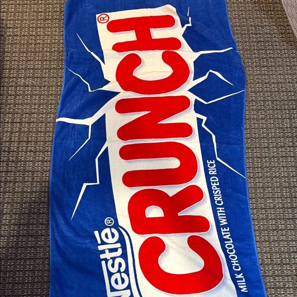 Nestle crunch Blue and Red beach Towel